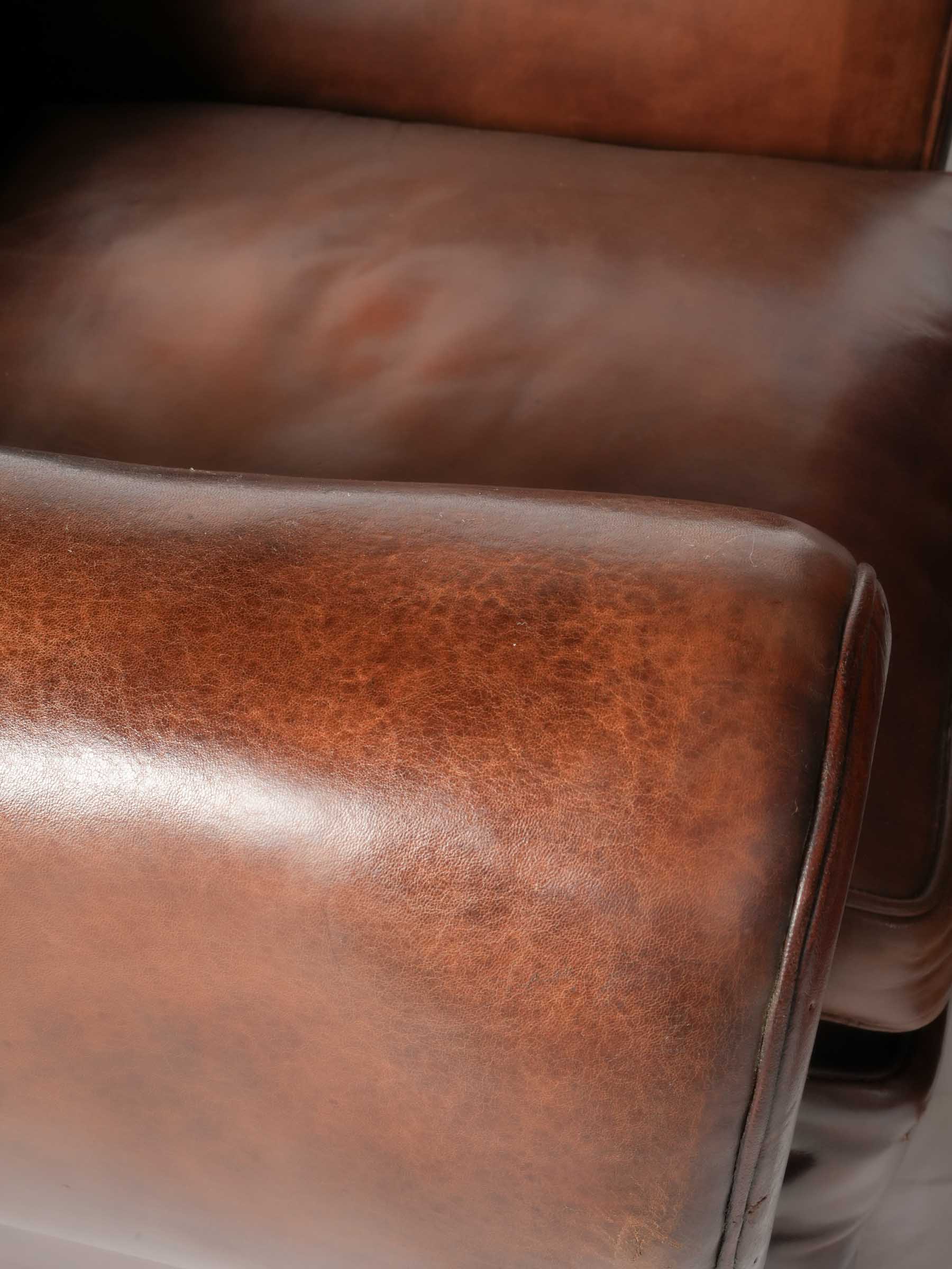 Original patina leather armchairs preserved