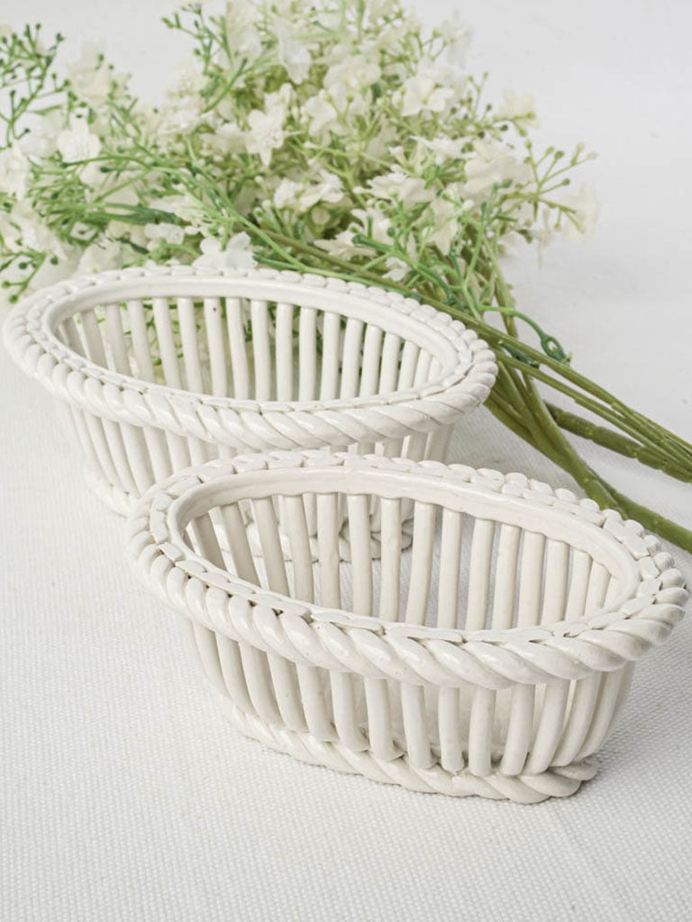 Vintage Italian ceramic baskets