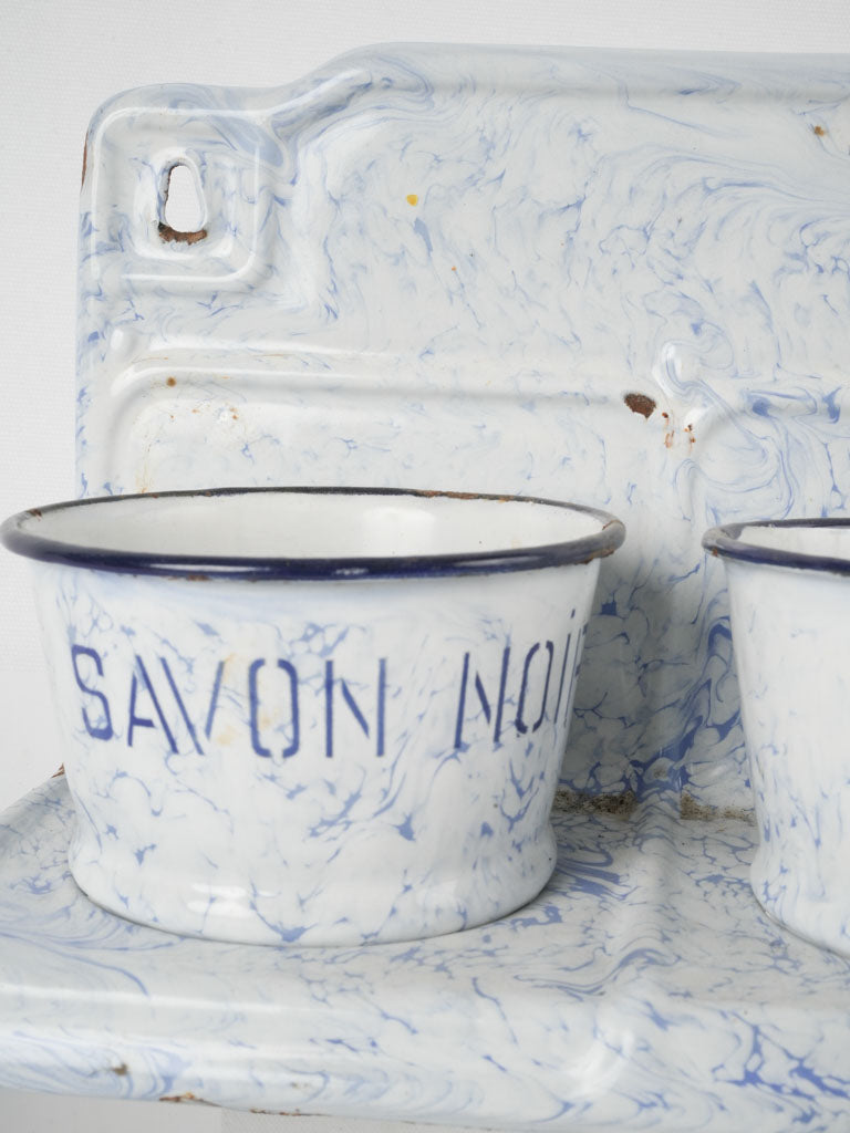 Antique enamelware laundry pots