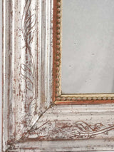Silver Louis Philippe mirror w/ pearling and touches of red 32¼" x 24"