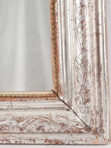 Silver Louis Philippe mirror w/ pearling and touches of red 32¼" x 24"