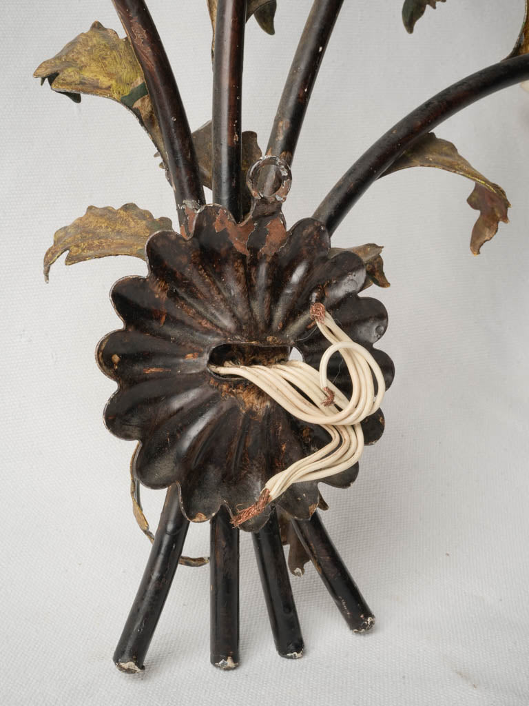 Mottled colorful painted metal sconce  