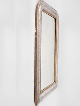 Silver Louis Philippe mirror w/ pearling and touches of red 32¼" x 24"