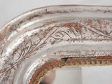 Silver Louis Philippe mirror w/ pearling and touches of red 32¼" x 24"