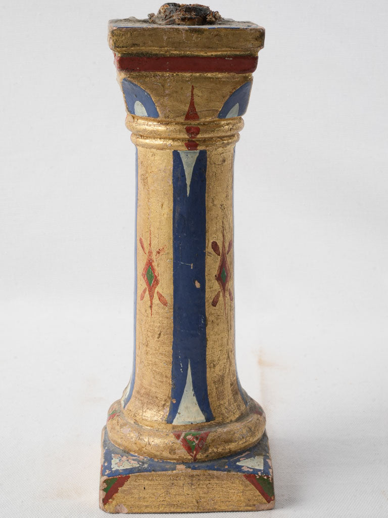 Ornate painted decorative candlestick  