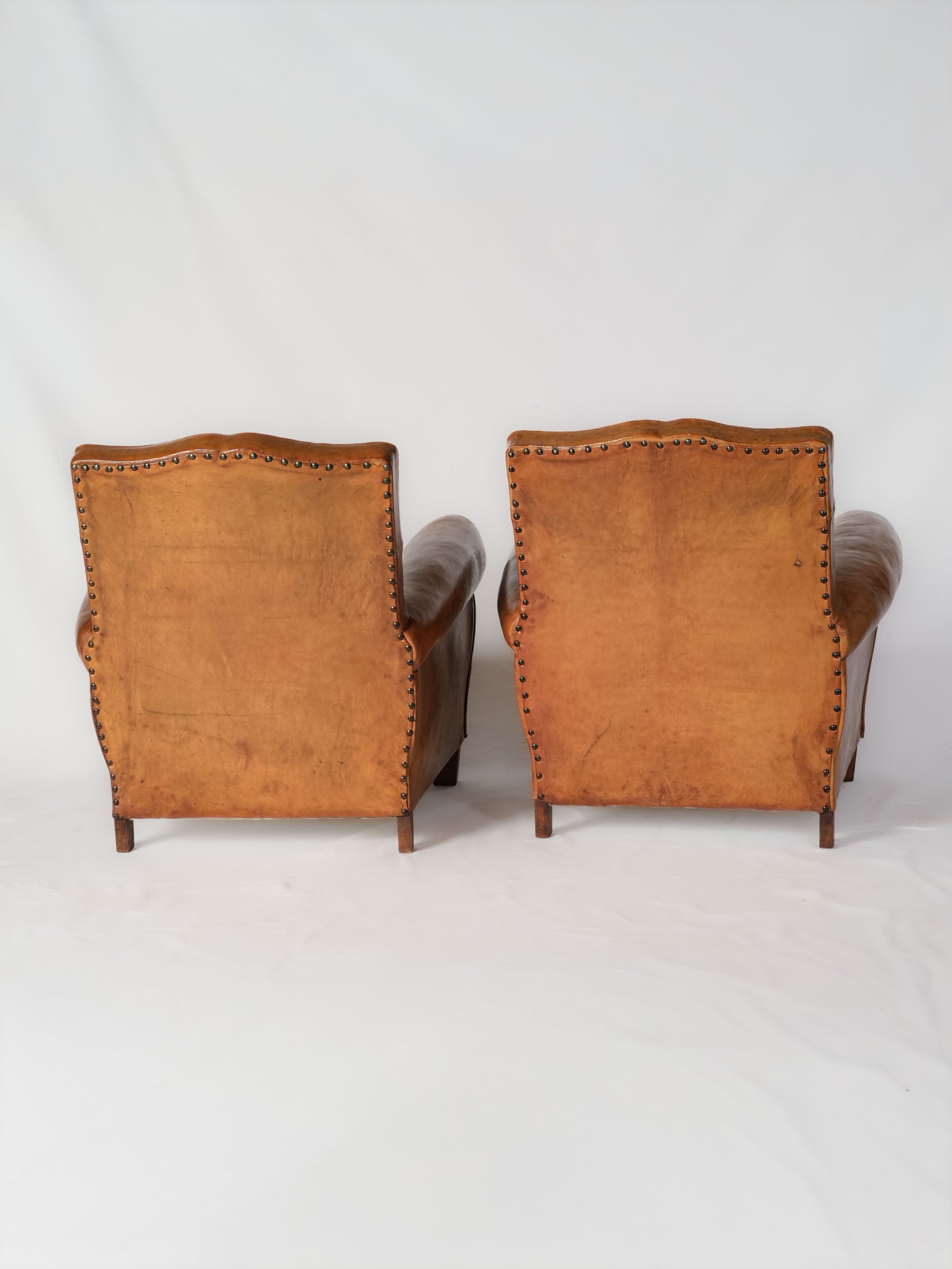 Restored patina leather seating  