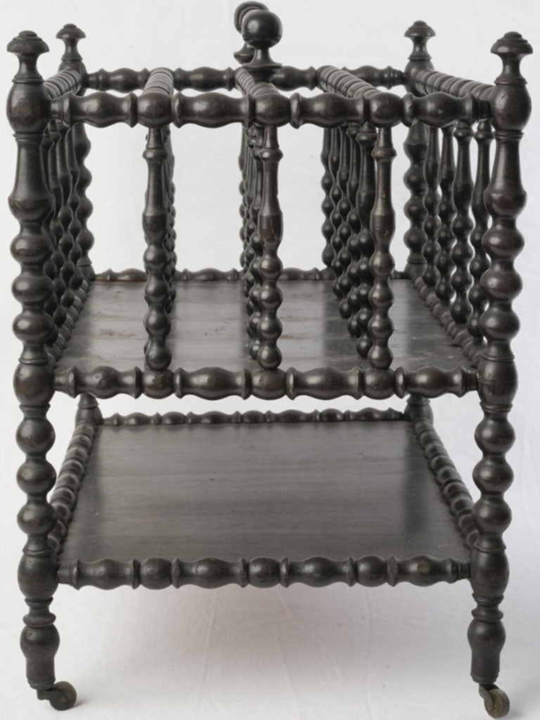 Classic ebonised canterbury reading stand