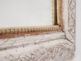 Silver Louis Philippe mirror w/ pearling and touches of red 32¼" x 24"