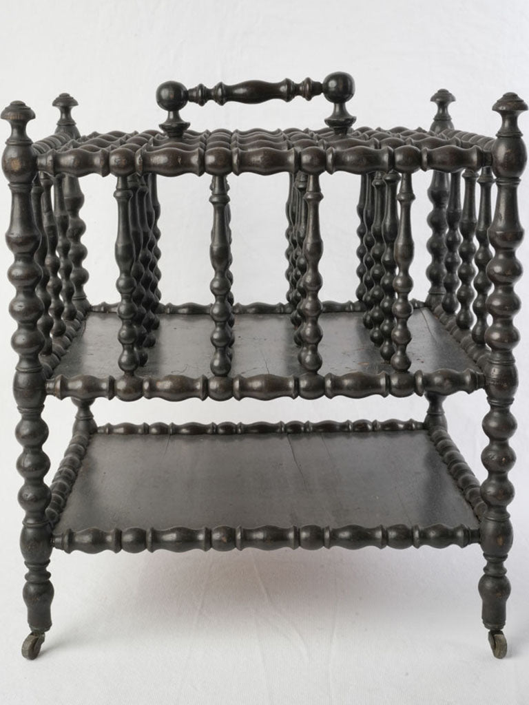 Unique Victorian dark wood canterbury