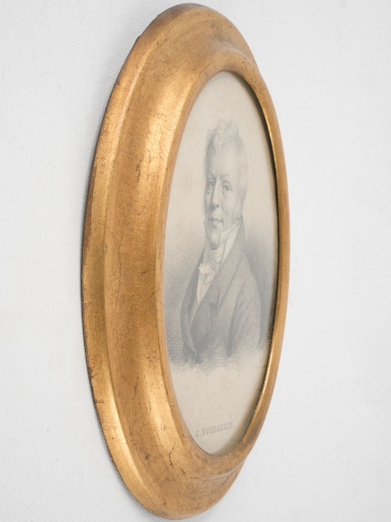 Elegant French crafted oval portrait
