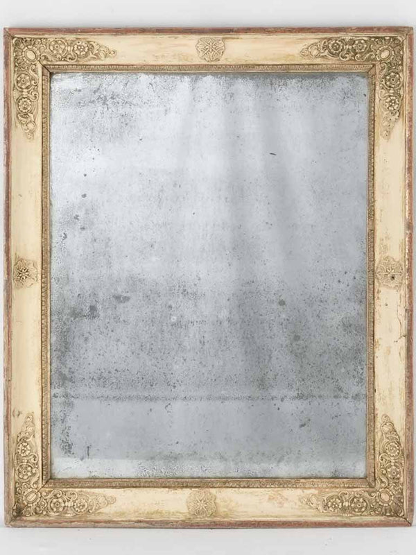 19th century Restoration period mirror - beige gold frame 22¾" x 18½"