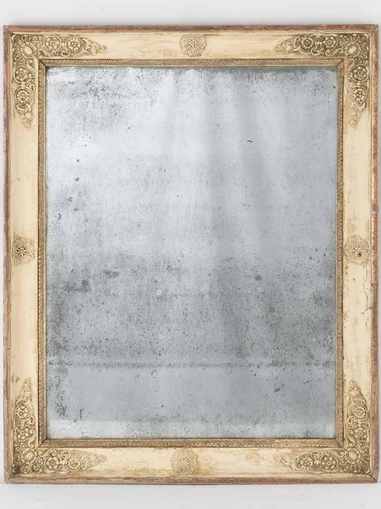 19th century Restoration period mirror - beige gold frame 22¾" x 18½"