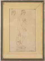 Antique signed figurative sculpture sketch