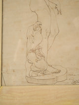 Classic original-frame female sculpture drawing