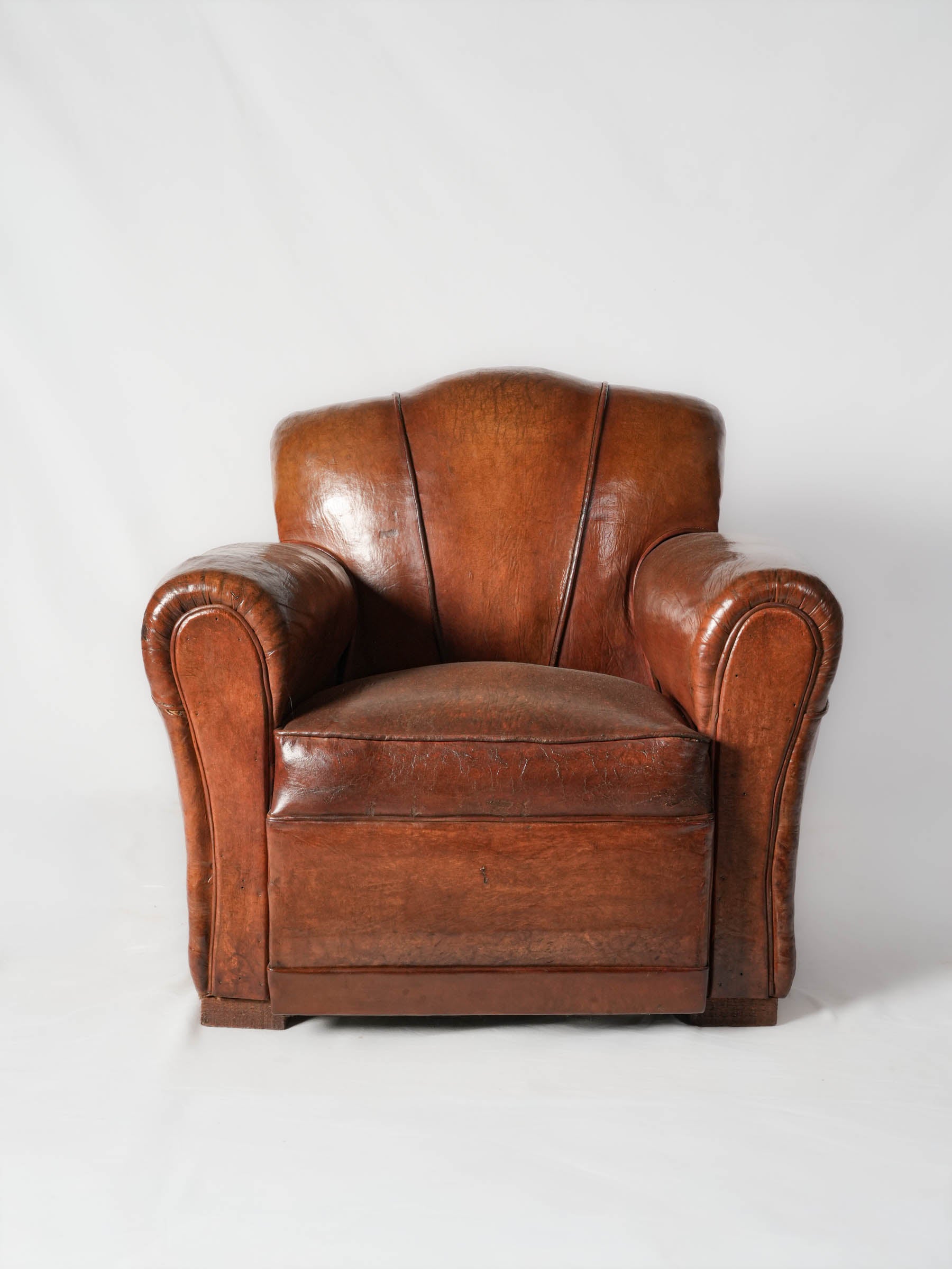 Handsome vintage leather club chair