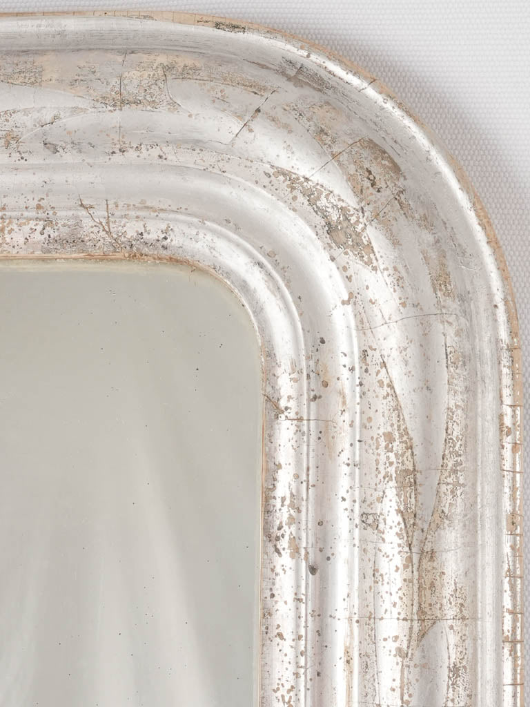 Silver Louis Philippe mirror w/lines and foliage 33½" x  24½"