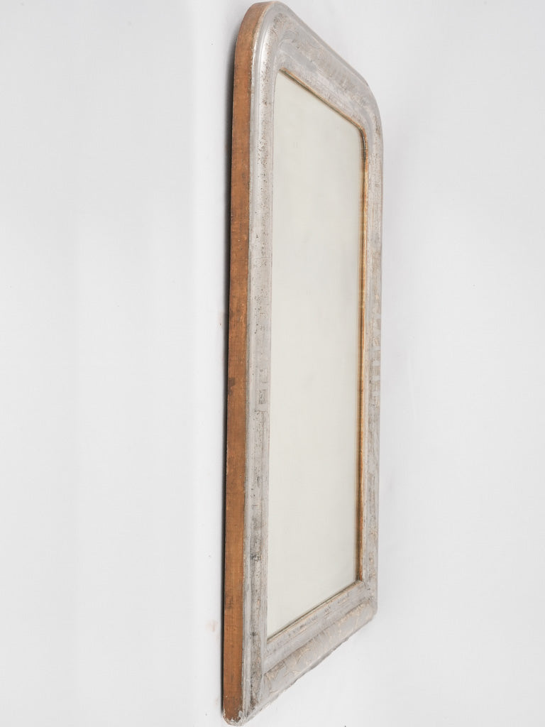 Silver Louis Philippe mirror w/lines and foliage 33½" x  24½"