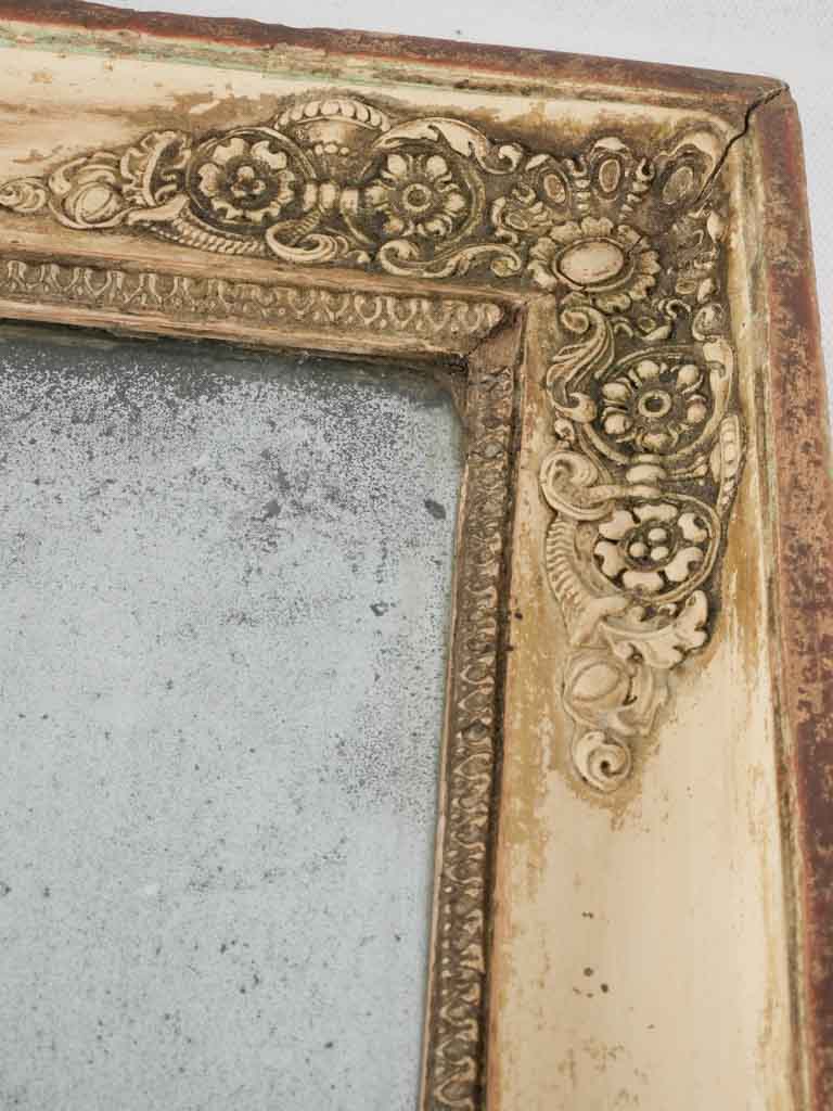 19th century Restoration period mirror - beige gold frame 22¾" x 18½"