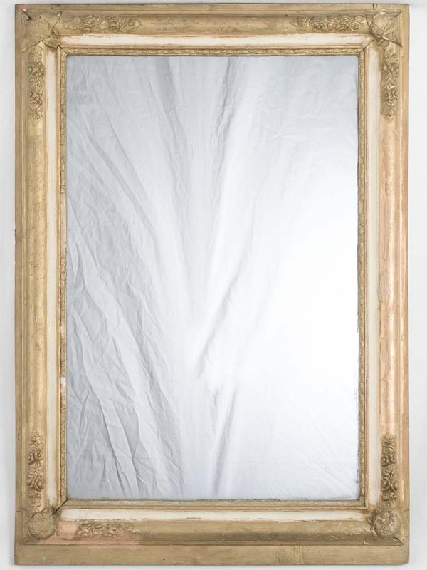 19th century Restoration period mirror - beige gold frame 24" x 34¼"