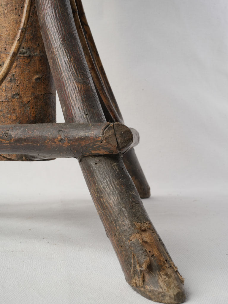 19th-Century French Folk-Art Hazelwood Plant Stand - 30¼"