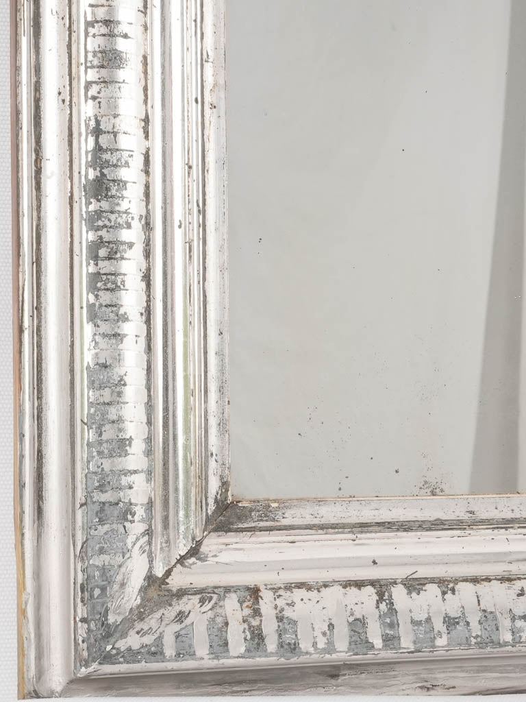 Large silver Louis Philippe mirror w/ continuous stripes around frame edge 37½" x  26"