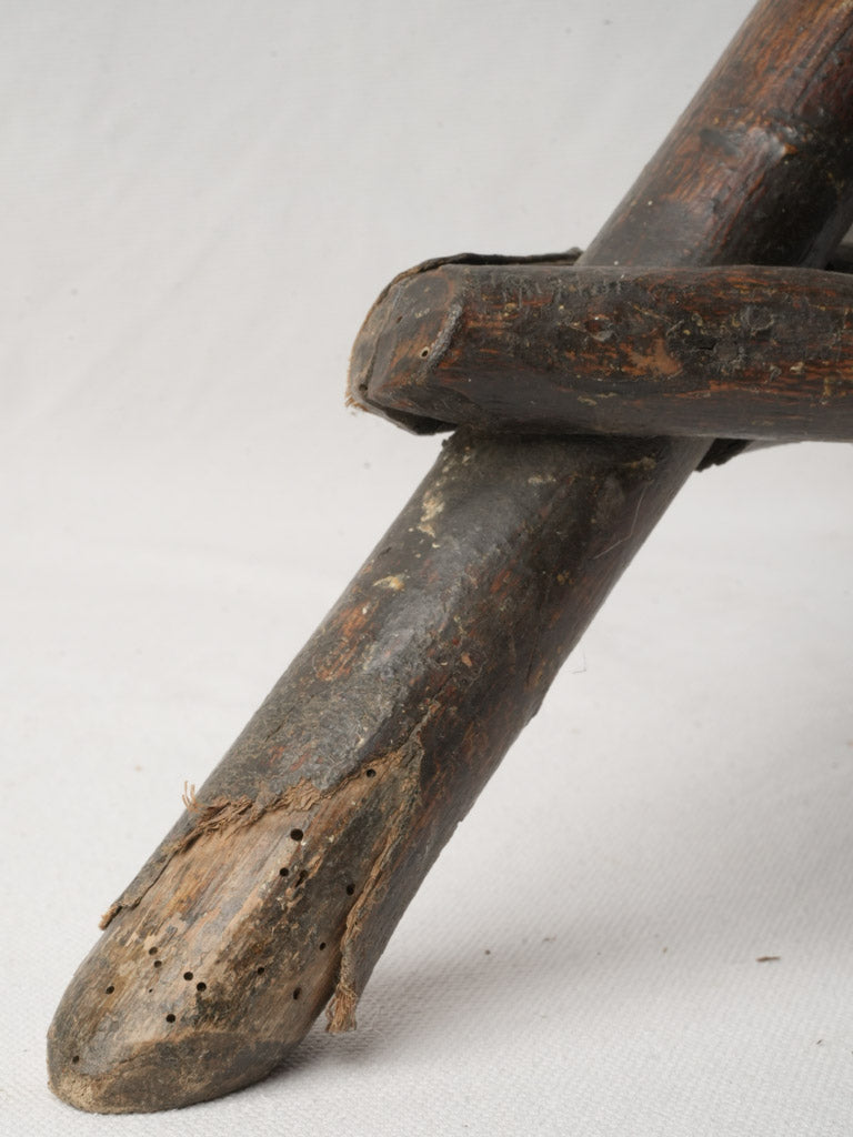 19th-Century French Folk-Art Hazelwood Plant Stand - 30¼"