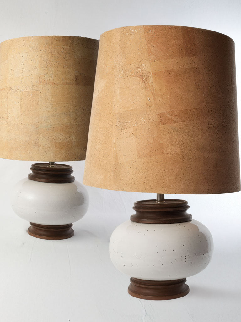 Vintage ceramic table lamps pair  