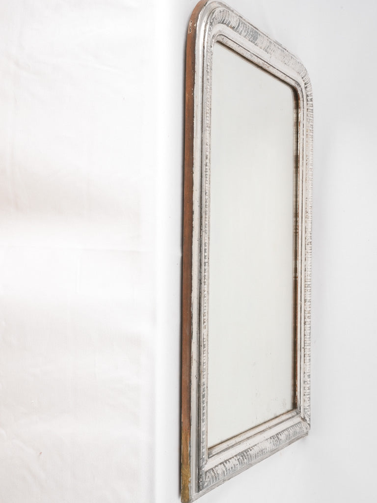 Large silver Louis Philippe mirror w/ continuous stripes around frame edge 37½" x  26"
