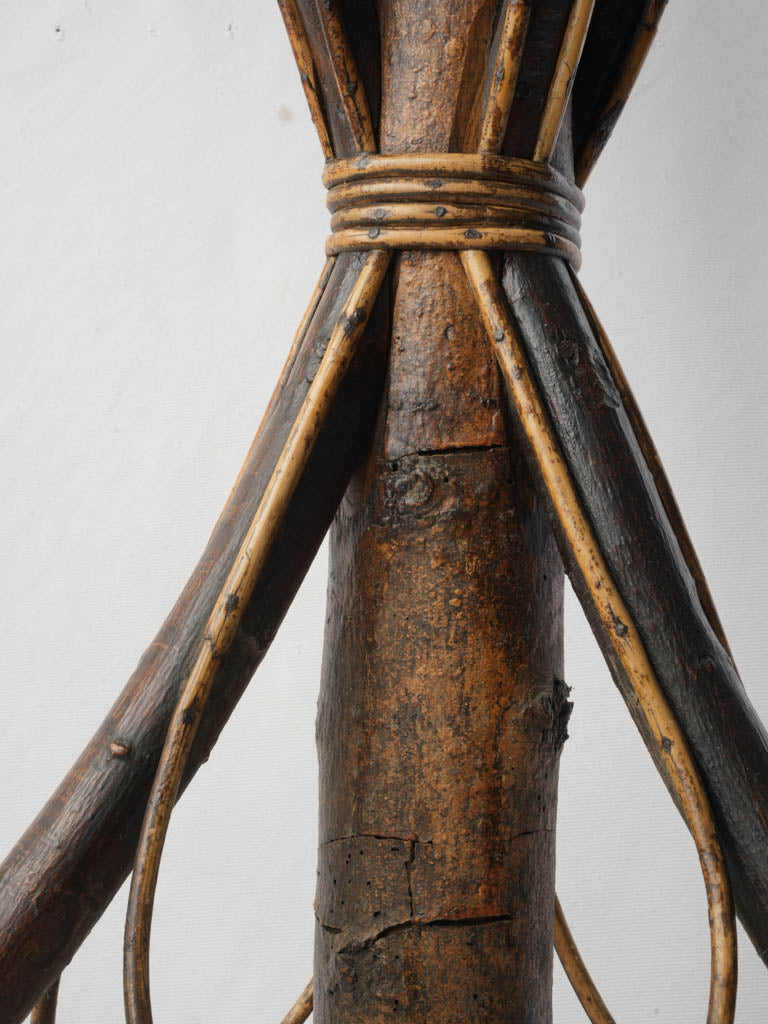 19th-Century French Folk-Art Hazelwood Plant Stand - 30¼"