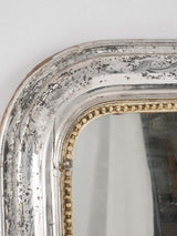 Antique Louis Philippe mirror - silver w/ beading 20½" x 17"