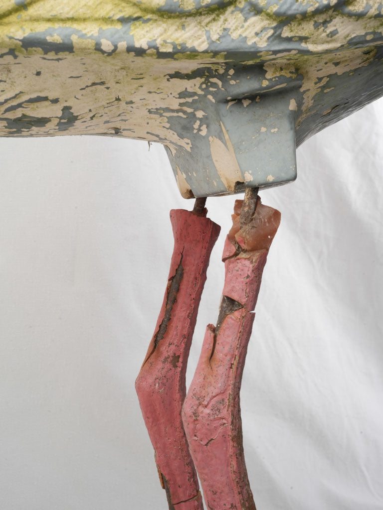 Multi-hued French historic stork statue  