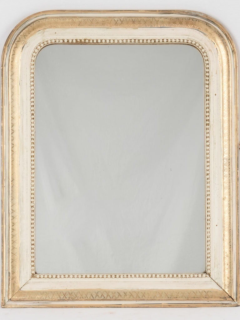 Small Louis Philippe mirror w/ gold & beige frame 24½" x 19"