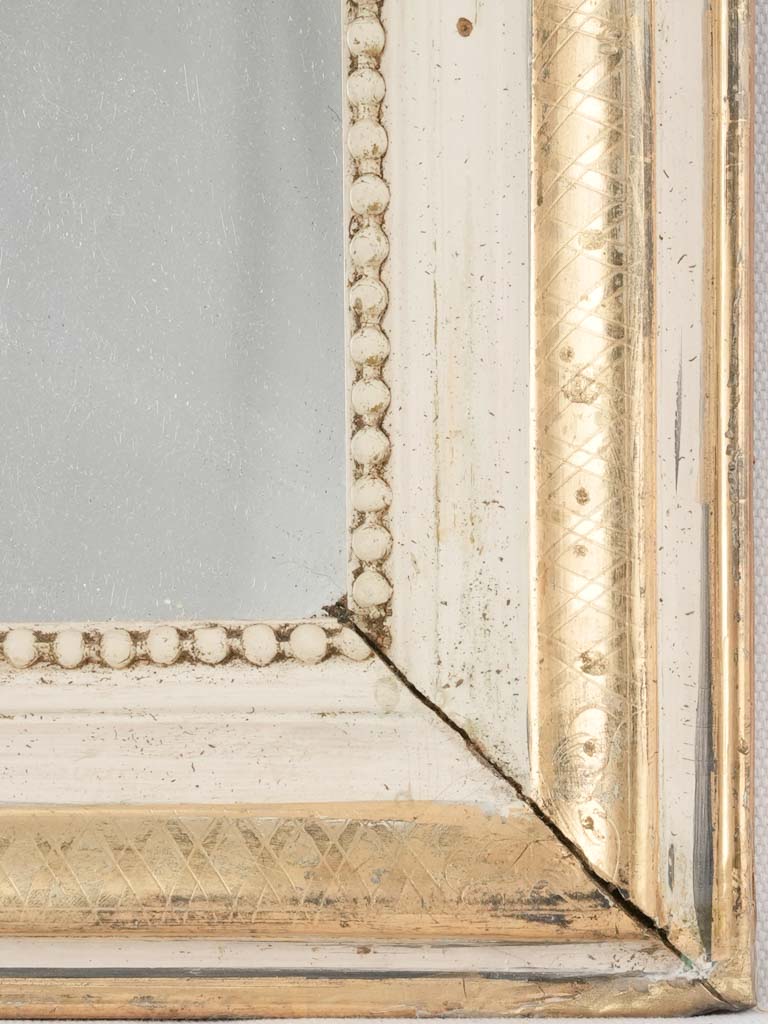 Small Louis Philippe mirror w/ gold & beige frame 24½" x 19"