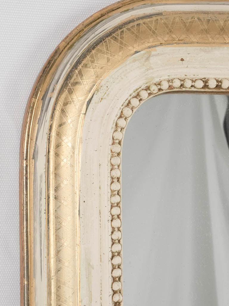 Small Louis Philippe mirror w/ gold & beige frame 24½" x 19"