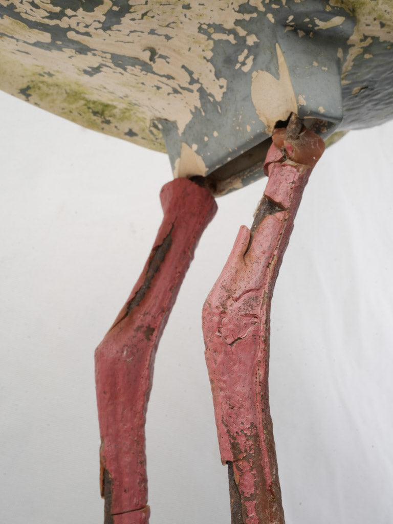 Faded pigment stork decor item  