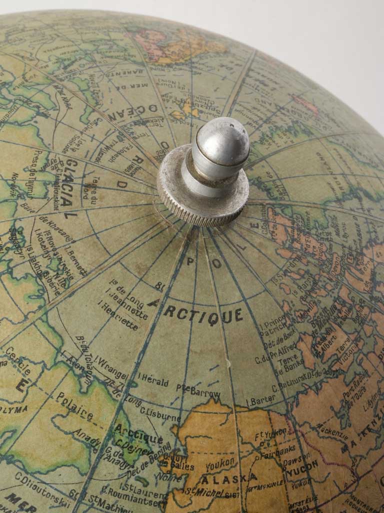 Light-stained hardwood globe stand  