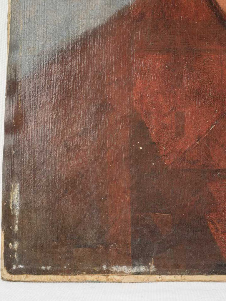 Oil on Paper Portrait of a Young Woman Against a Mountain Landscape - 15¾" x 12¼"