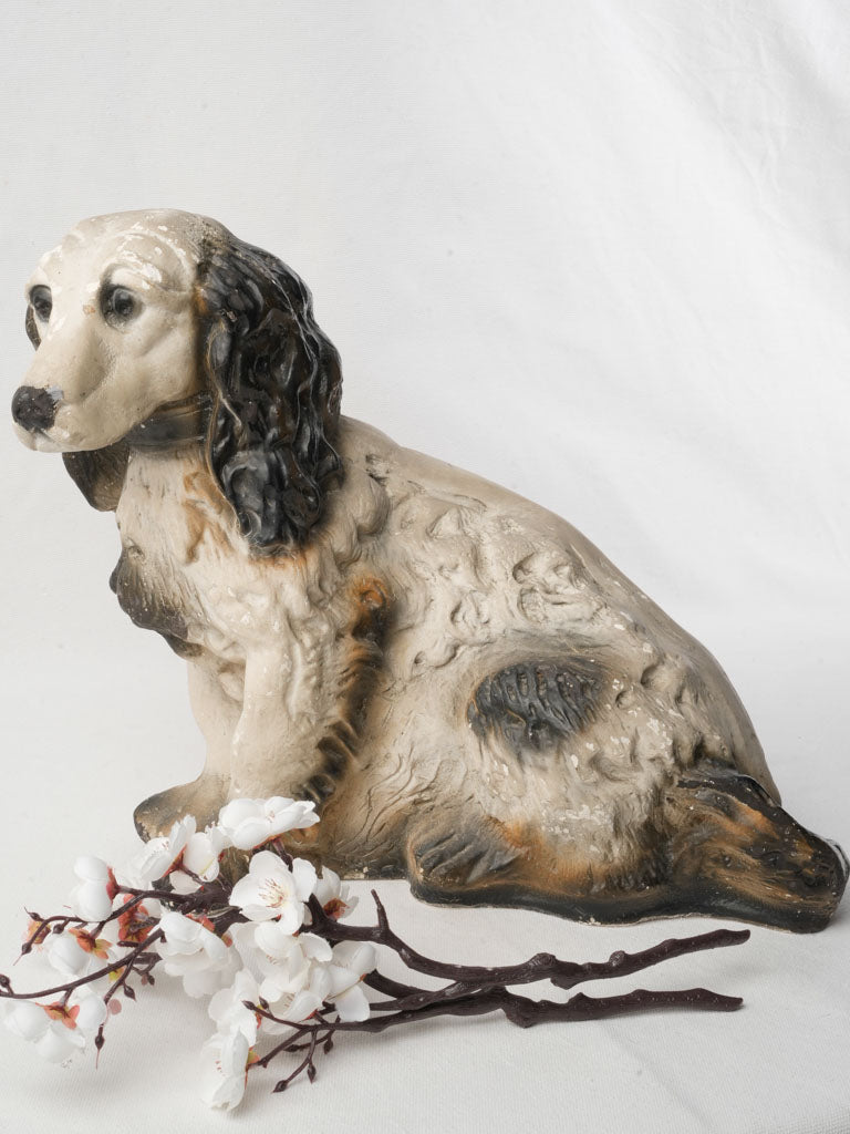 Antique early 20th-century spaniel statue