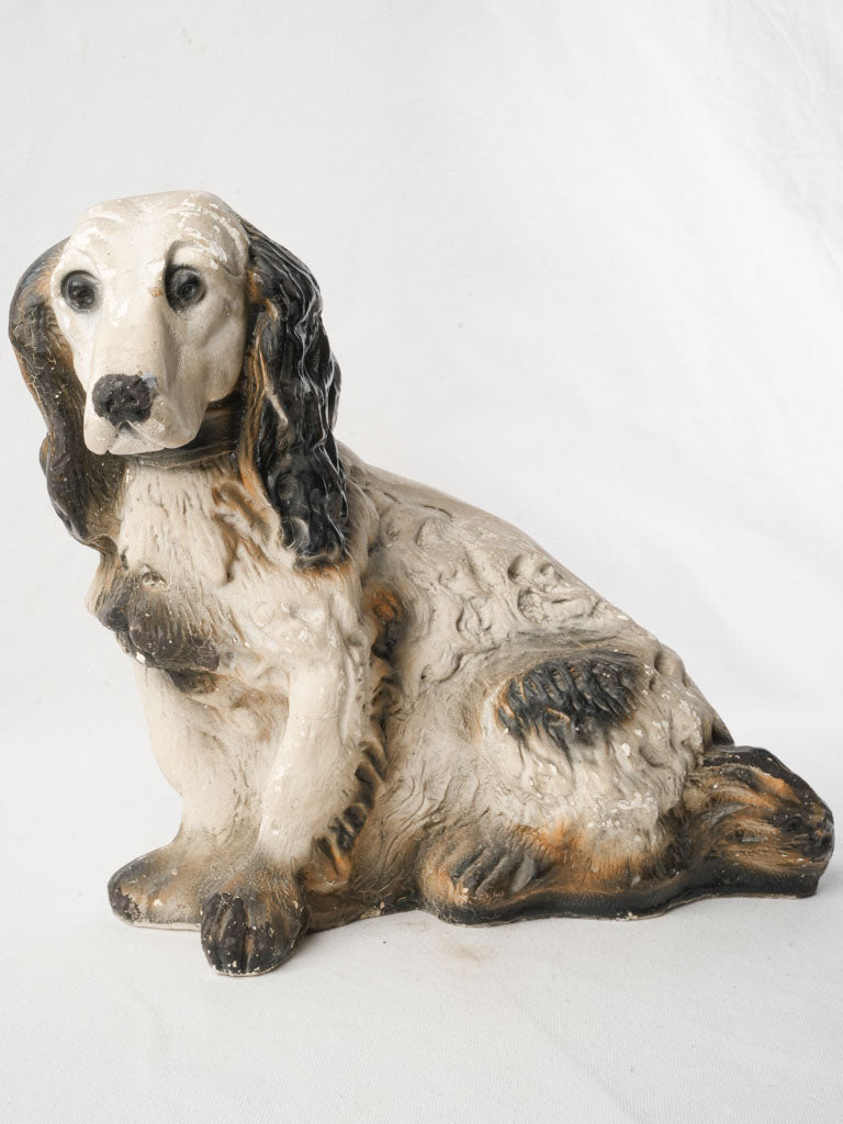 Vintage charming chalkware spaniel figure