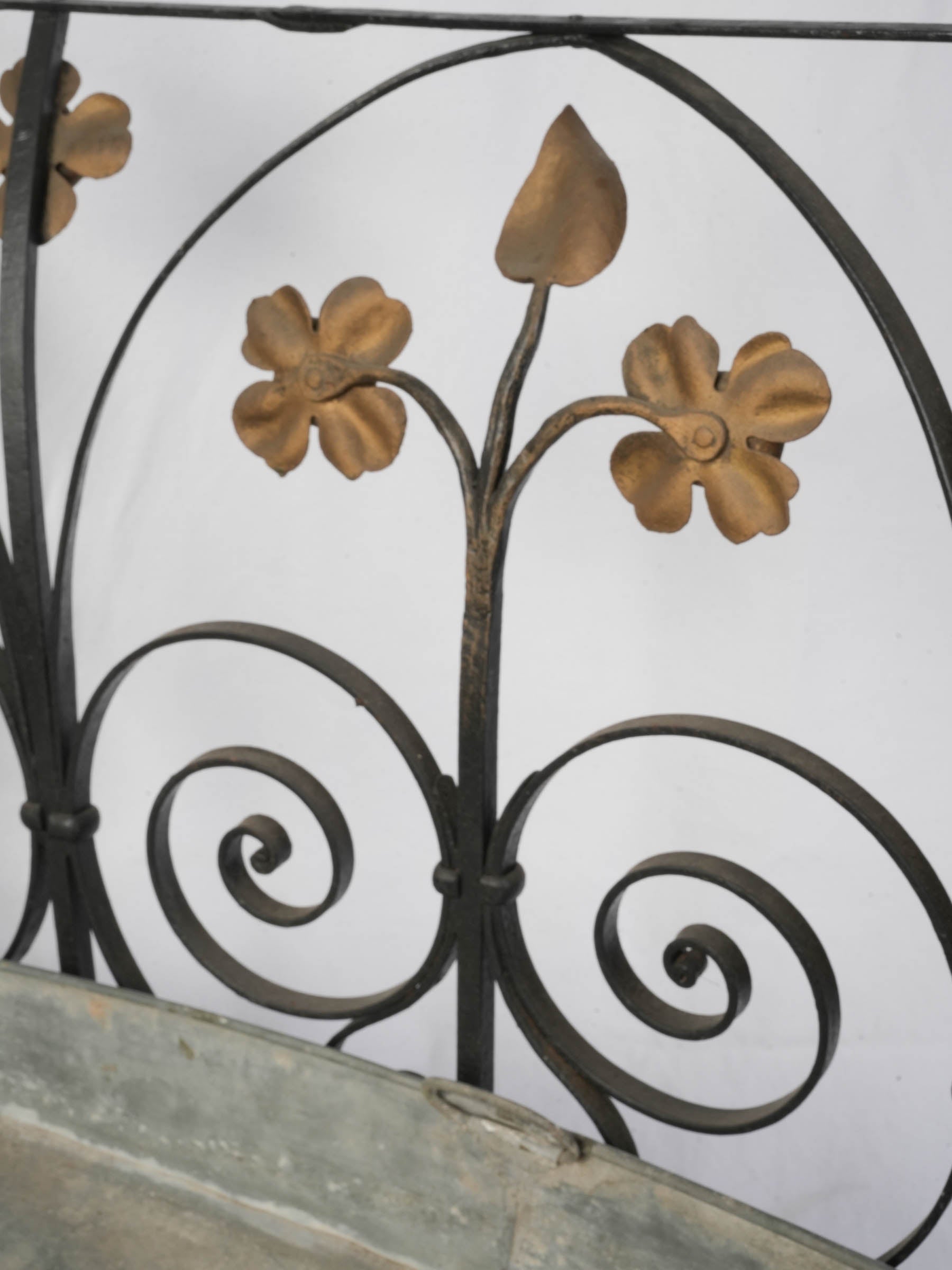 Remarkable French Riveted Wrought Iron Centrepiece Plant Stand c. 1900 - 58¾" x 32¼" x 32¼"