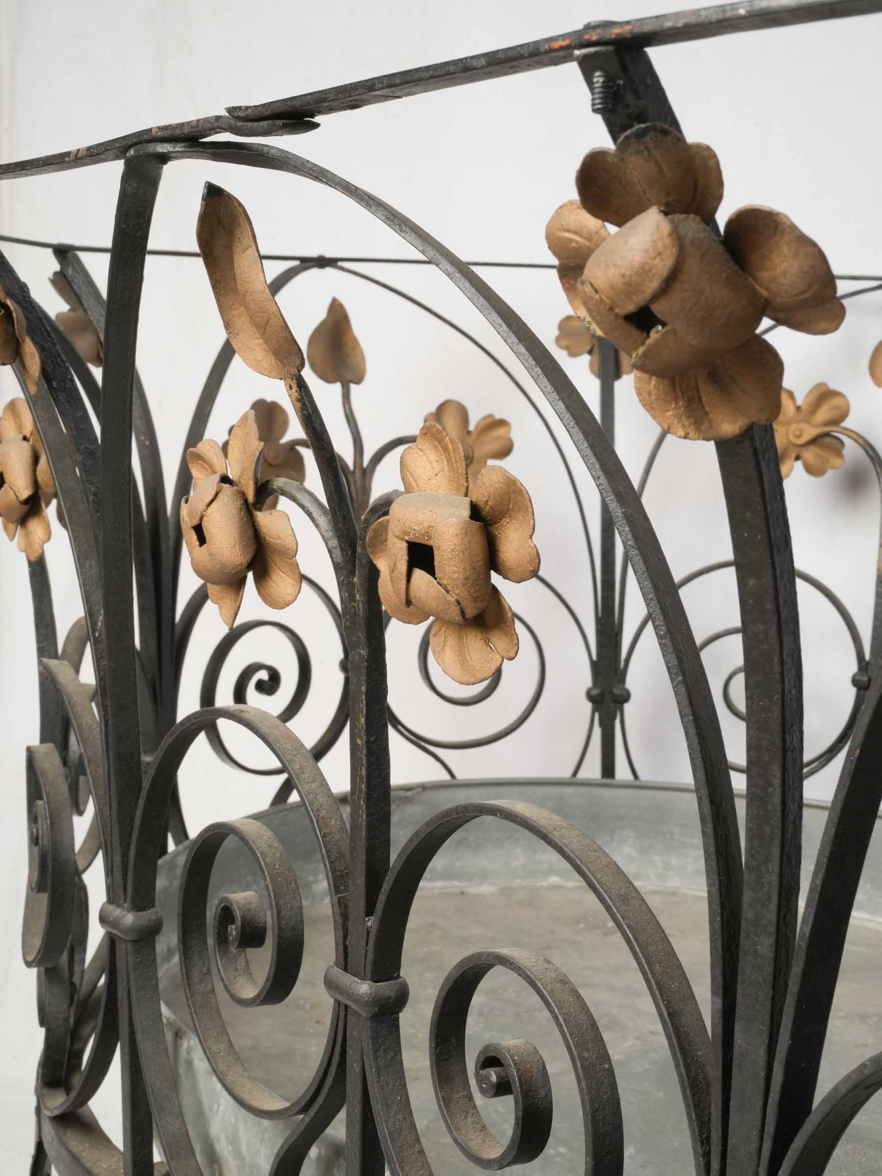 Remarkable French Riveted Wrought Iron Centrepiece Plant Stand c. 1900 - 58¾" x 32¼" x 32¼"