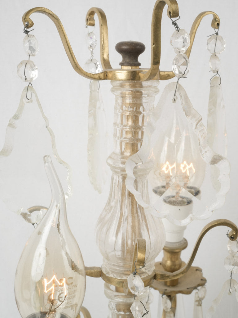 Vintage French copper girandole table lamps