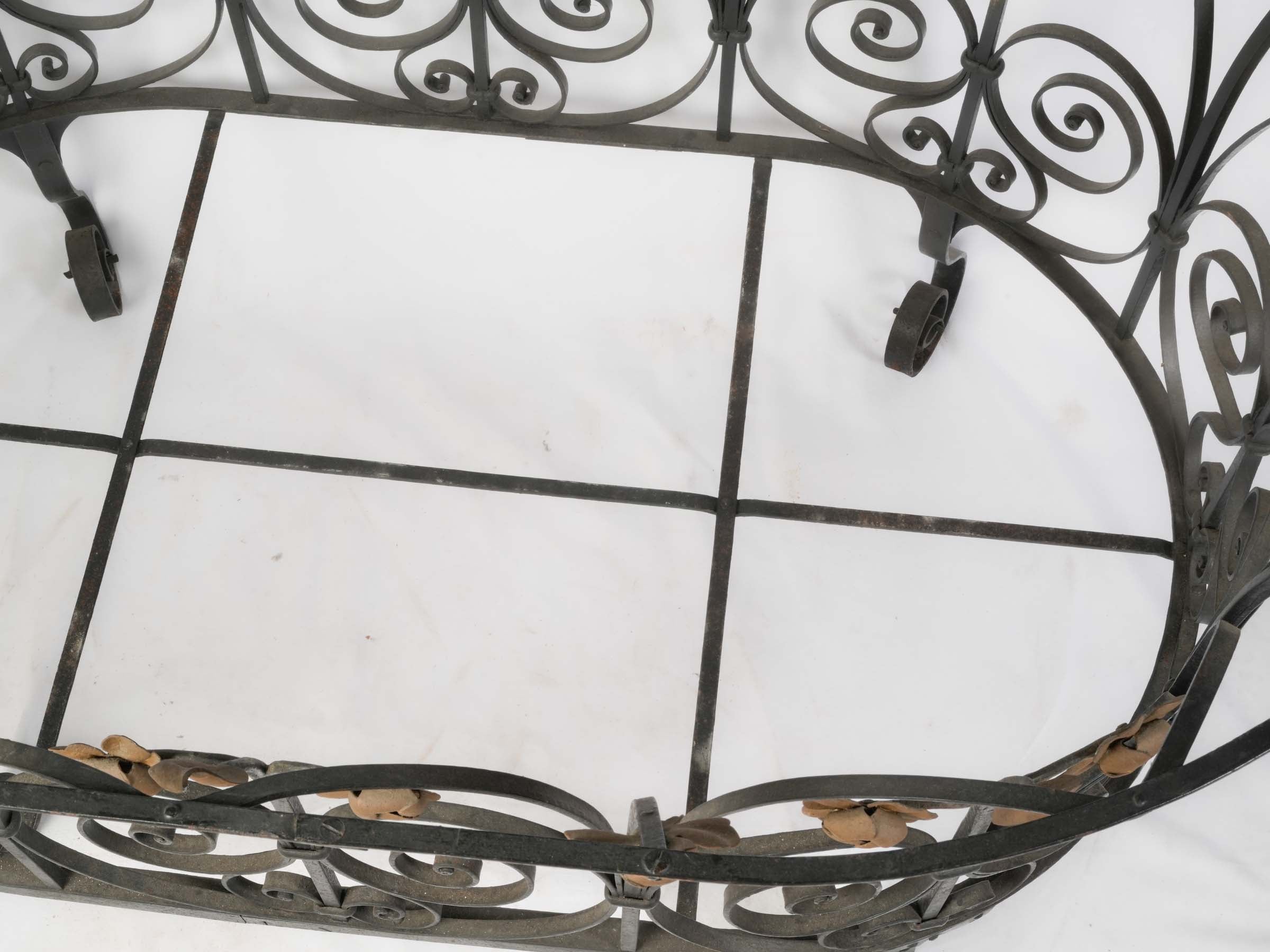 Remarkable French Riveted Wrought Iron Centrepiece Plant Stand c. 1900 - 58¾" x 32¼" x 32¼"