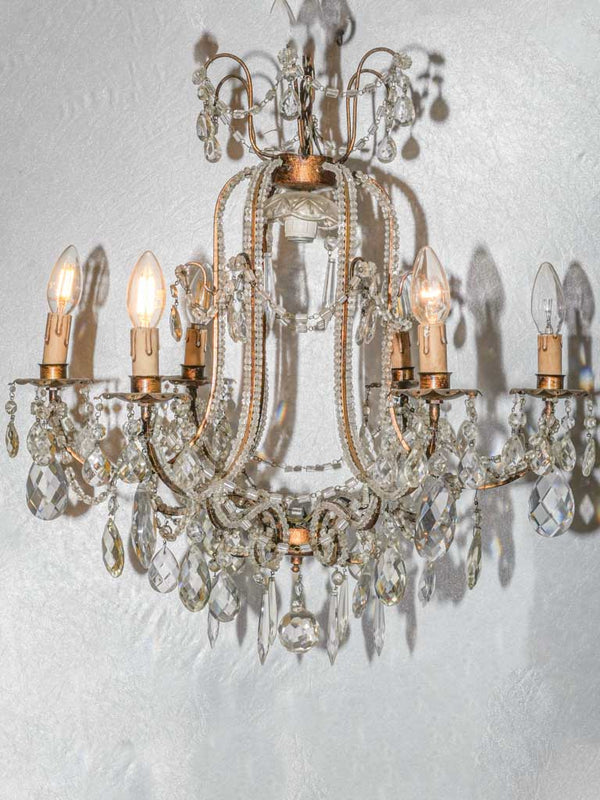 Vintage Italian crystal beaded chandelier