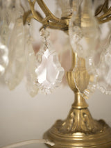Intricate antique bronze girandole table lamps