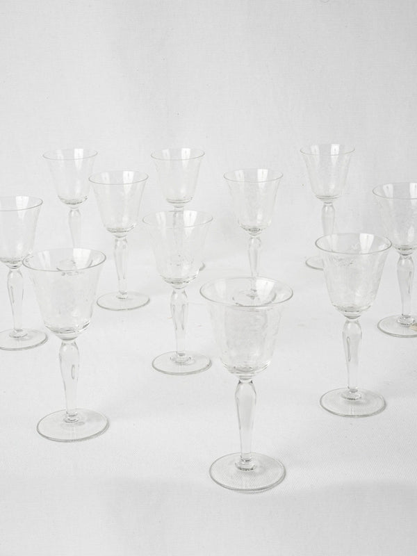 Elegant 19th-century crystal wine glasses