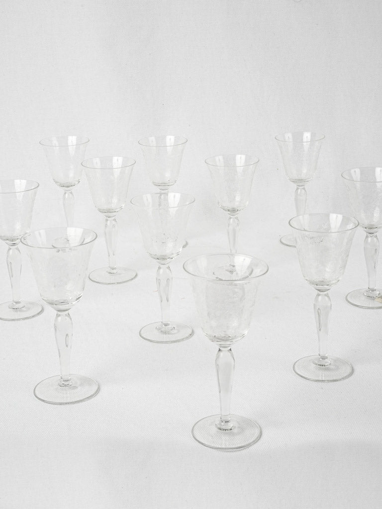 Elegant 19th-century crystal wine glasses