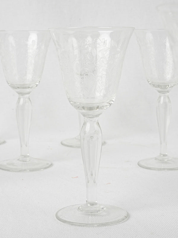 Handmade floral crystal wine glasses