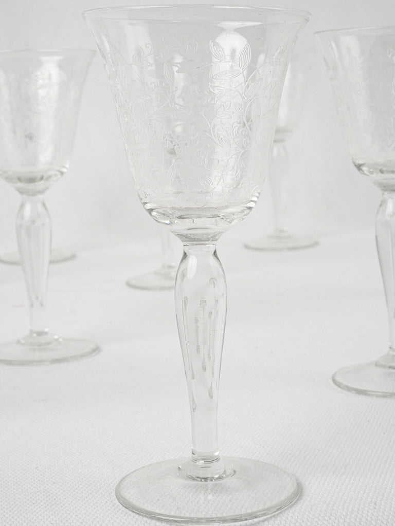French artisan blown glass wine glasses