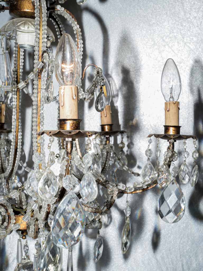Opulent crystal and glass Italian chandelier